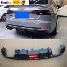For Audi S4 B9 A4 Sline Sedan 2017-2019 Carbon Fiber Color Rear Diffuser Spoiler