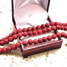 Perles rondes en corail rouge