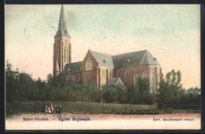 Old postcard Saint-Nicolas, Church of St-Joseph 1903 