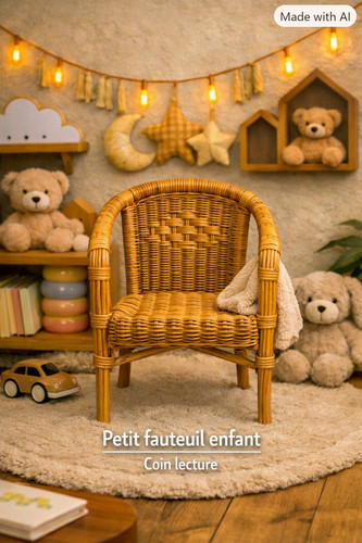 Fauteuil enfant rotin - fauteuil,