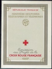 Timbre France Carnet Croix rouge 1957**