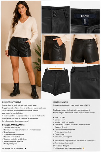 Short cout simili cuir - en,