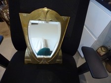 superbe glace WMF,art nouveau-art déco,laiton,biseautée,H39xL30cm,poincons