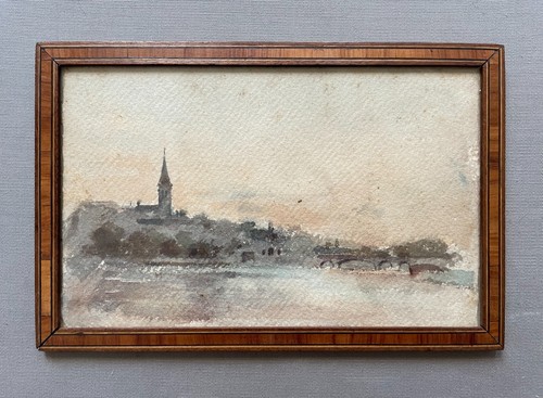 Aquarelle ancienne encadrée - aquarelle, ancienne,