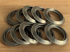 Lot of 10 Antique Silver Metal Hollow Curtain Rings - Small Model