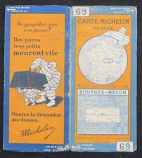 Carte MICHELIN 69 BOURGES MACON 1929 Guide Bibendum pneu tyre map
