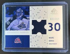 2002-03 SP Game Used Marc Denis Authentic Fabrics Jersey #31/225 Blue Jackets
