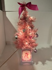 Disney Princess Pink Christmas Tree 3-D Lighted Base 22" Original Box 9 Ornament