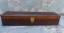 Large Glove Box 1900 Snake Style Leather Interior Satin Pink French Antique
