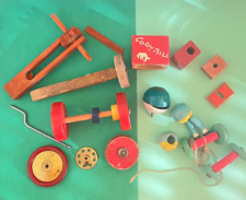 ANTIQUE WOODEN AND IRON TOYS - SPARE PARTS LOT WHEELS FOR RESTORATION
