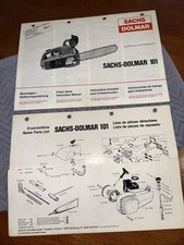 Sachs Dolmar 101 Chainsaw Illustrated Parts List & Instruction Manual ￼