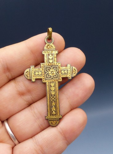 Ancienne croix damascène - croix, or