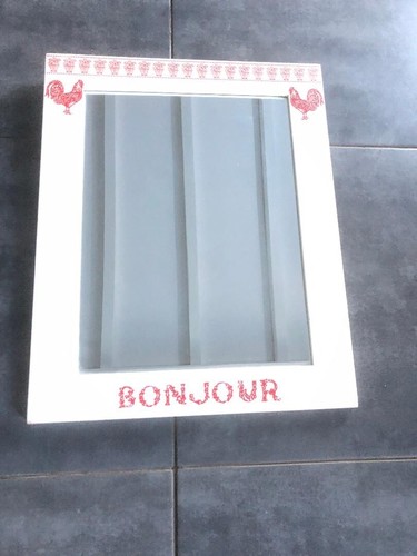 Miroir cadre blanc - , bonjour