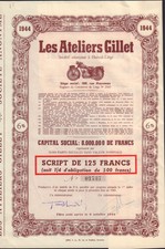 Ateliers Gillet Herstal Belgium 1944 Motorcycle 300cc 400cc 500cc Makers
