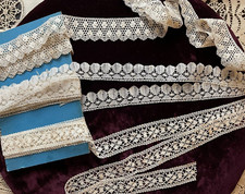 ANTIQUE LACE - 3 different patterns spindle lace - large length