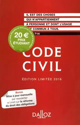 Code civil edition limitée - civil, :