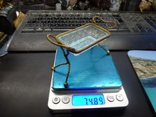 baguier,laiton torsadé,verre