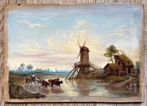 Rare pastel ancien ecole - rare,