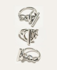 Bague chaîne d'ancre en argent 925 croisette ring silver Grosse bague vintage