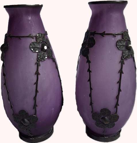 Paire vases violine - paire,