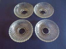 LOT DE 4 BOBECHES EN VERRE TRANSPARENT MODELE TORSADE  (lot numéro 5)