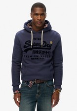 Superdry Hoody Overhead Long Sleeve Pullover VL Tonal Relaxed Hoodie Navy Blue