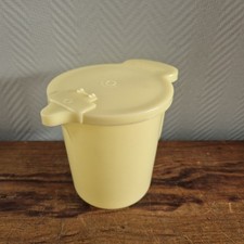 Vintage TUPPERWARE Yellow Creamer Milk Set Flip Top Lids Pichet Cream RETRO