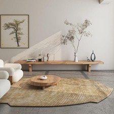 Tapis abstrait en laine et viscose à tisser à la main vert sauge vert pomme d...