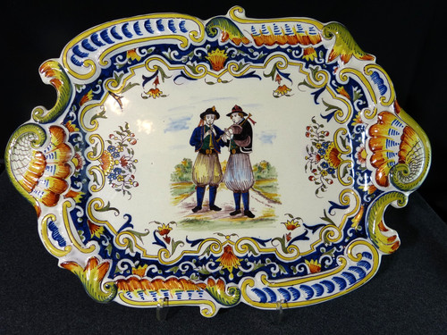 Plat faience bretonne - faience,