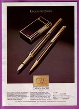 Publicité Papier - Briquet, Stylos à bille et plume  CARAN d'ACHE de 1989