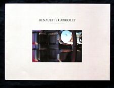 Renault 19 Convertible Cabriolet Brochure 5.1992