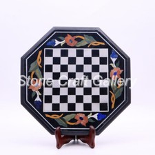 18 " Marbre Échecs Table Top Demi Précieux Pierres Floral Pietradura