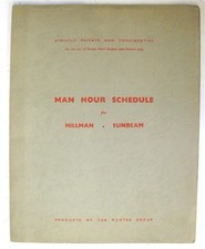 HILLMAN SUNBEAM Man Hour Schedule Car Handbook 1960 #6600781 Minx Husky Alpine++
