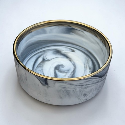 Bol effet marbre blanc bords - effet,