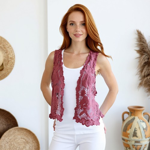 Boho coquette gilet - coquette,