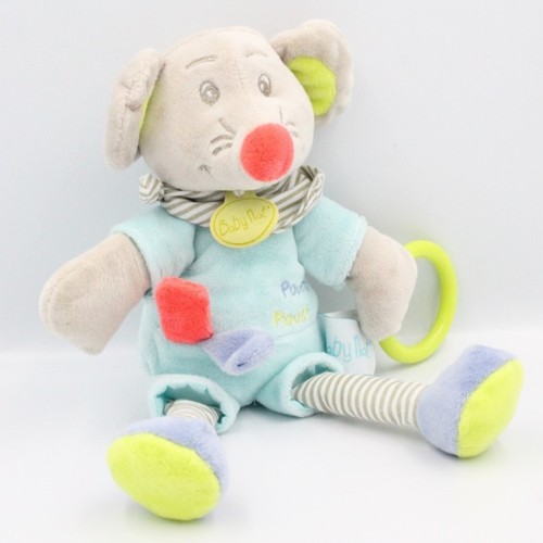 Doudou souris gris - , bleu