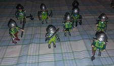 PLAYMOBIL médiéval lot Chevaliers Verts Dragon, armes, boucliers moyen age