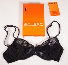 Véritable Vintage Boléro France Femme BH 1790 Lingerie Noir Taille 75 B Avec OVP