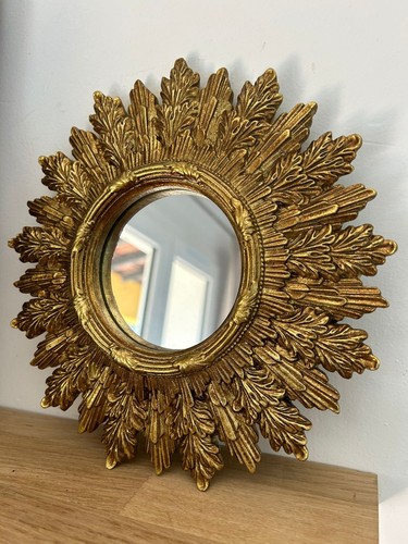 Miroir rond doré - rond,