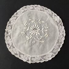 Napperon ANCIEN Broderie Dentelle Antique French Lace Doily Embroidery Handmade