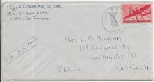1946 USS Ottawa AKA-101, Bikini Atoll to Los Angles, Ca w/Letter (N9867)