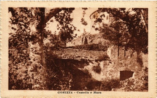 Cpa gorizia castello mura - e,