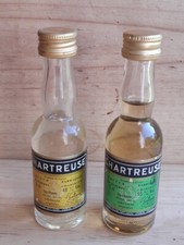 2x mignonnettes Chartreuse jaune verte 1992 Liqueur petite miniature bouteille