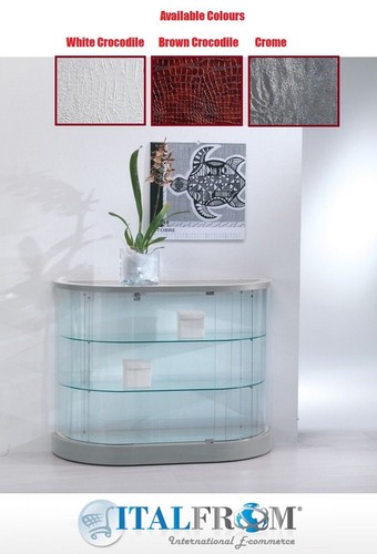 Comptoir vitrine semiovale - comptoir,