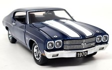 Franklin 1/24 - Chevrolet Chevelle SS 454 1970 Metallic Blue Diecast Model Car