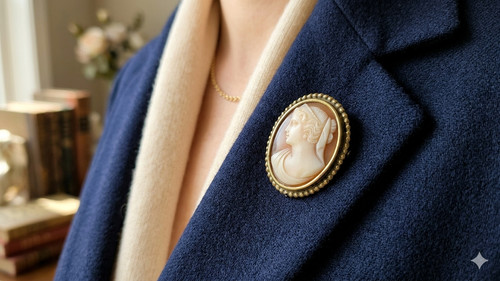 Broche camée ancien - broche,