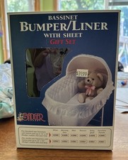 Badger Basket VTG 1980’s Baby Bassinet Liner & Matching Sheet-Pastel Print