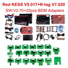 🚗 KESS V5.017 + KTAG V7.020  Illimité 2.8 EU  4 LED | BDM Frame V2.25 ECU OBD2