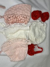Brand New Baby Bonnets, Socks and Headband Set
