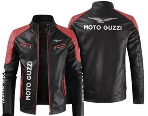Moto guzzi black leather - moto,